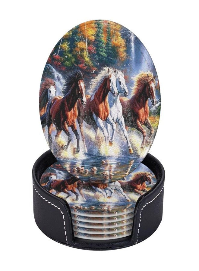 AIMASTZ American Horses Drinks Coasters with Holder, Suitable for Kinds of Cups, Set of 6 - Image 2